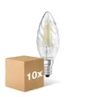 Mehrfachpackung 10x Ledvance LED Classic E14 Kerze Fadenlampe Klar 4W 470lm - 827 Extra Warmweiß | Ersatz Für 40W